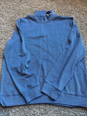 J. Crew Men's Sky Blue Quarter-Zip Sweater